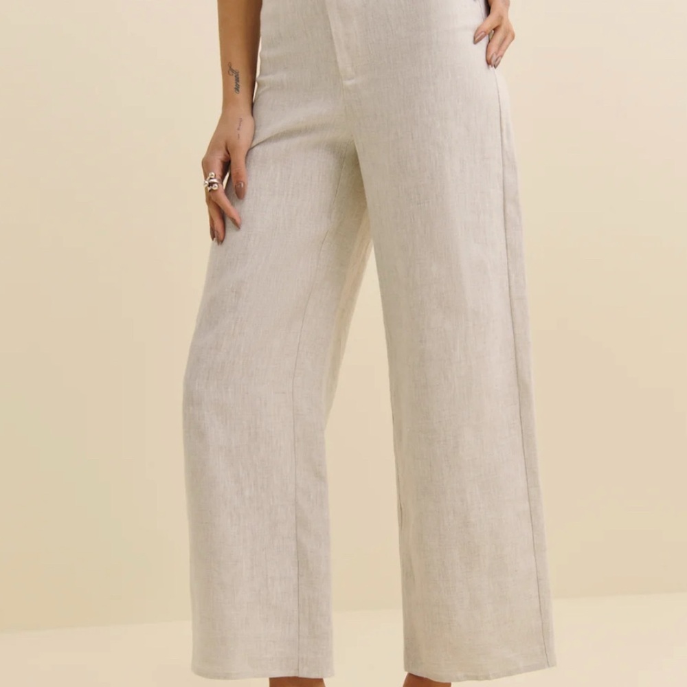 Reformation Joni Linen Pant in Oatmeal